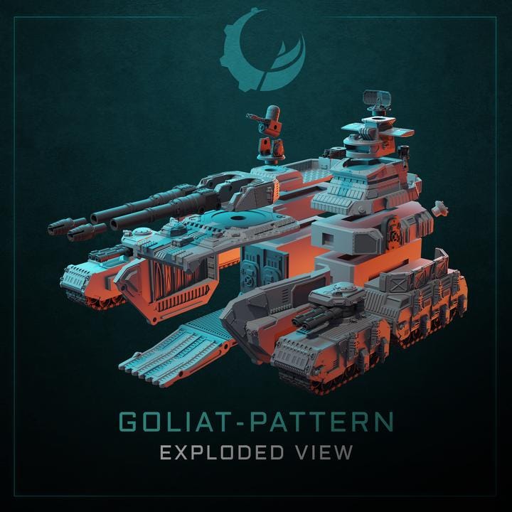 Goliat-Pattern Super Heavy Assault Crawler - Sci fi/Modern - Modular - Magnet Ready