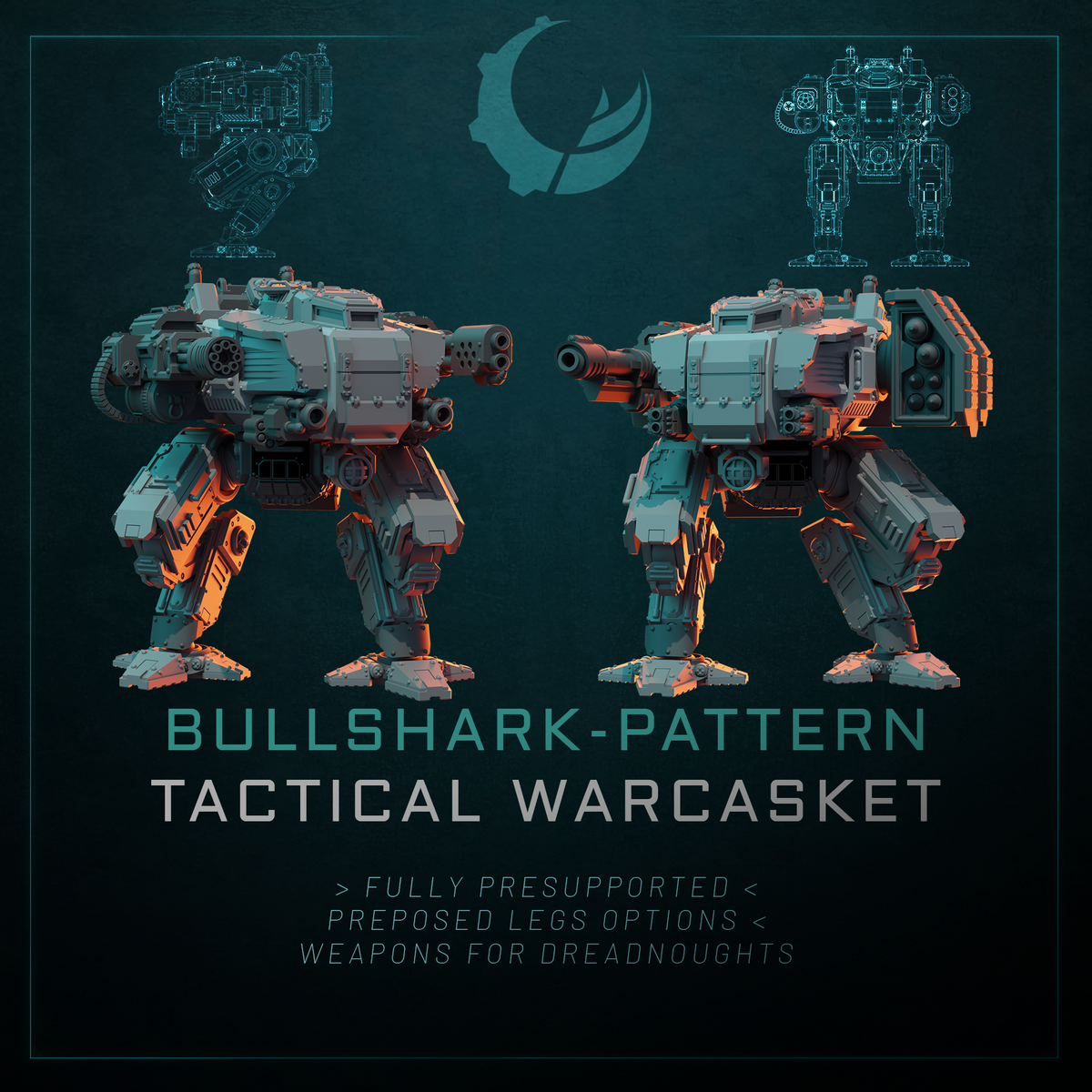 Bullshark-Pattern Tactical Warsuit - Sci fi/Modern - Modular - Magnet Ready