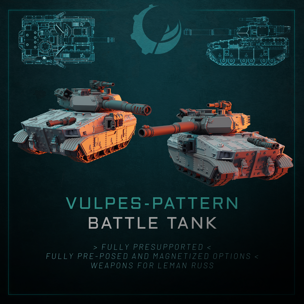 Vulpes-Pattern Battle Tank - Sci fi/Modern - Modular - Magnet Ready