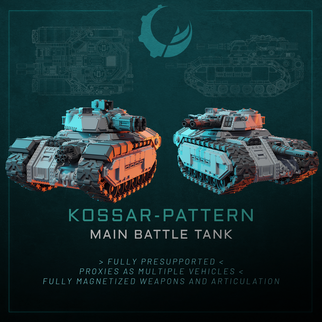 Kossar-Pattern Tank/APC/IFV/TD - Sci fi/Modern - Modular - Magnet Ready