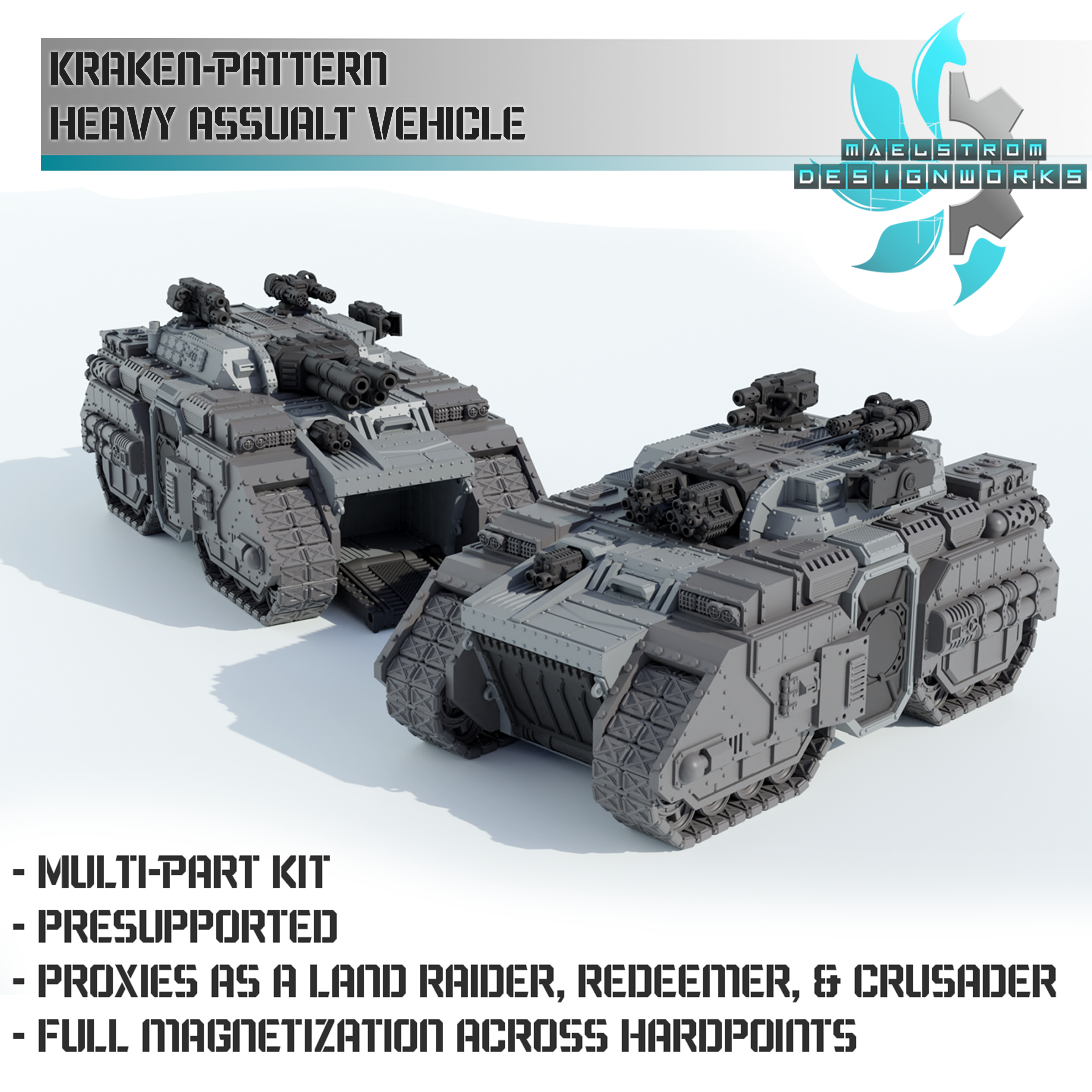 Kraken-Pattern Heavy Assault Vehicle - Sci fi/Modern - Modular - Magnet Ready