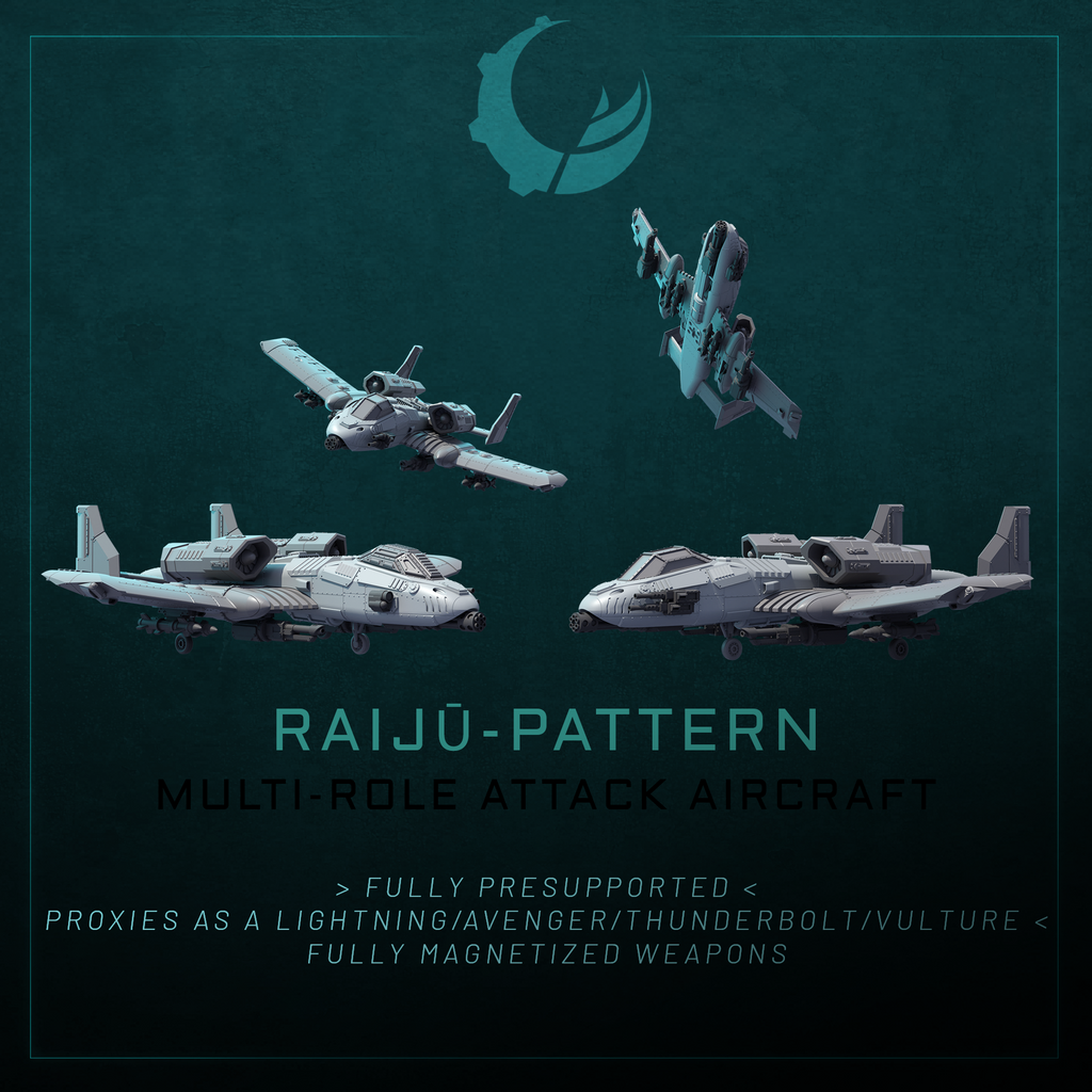 Raiju-Pattern Multi-Role Attack Aircraft - Sci fi/Modern - Modular - Magnet Ready