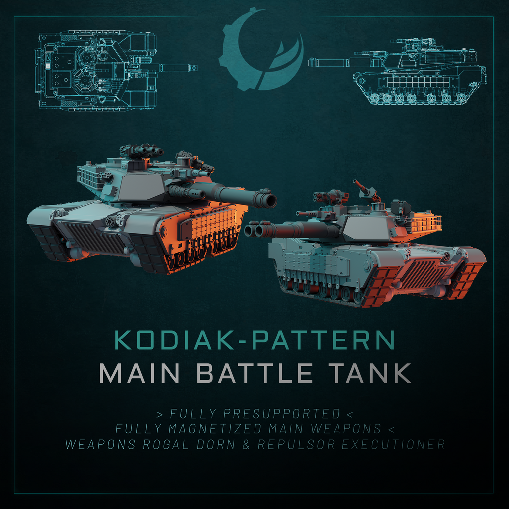 Kodiak-Pattern Main Battle Tank - Sci fi/Modern - Modular - Magnet Ready