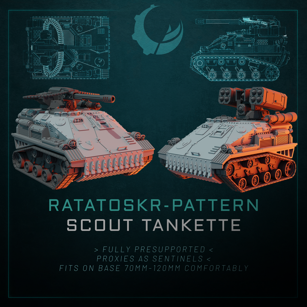 Ratatoskr-Pattern Scout Tankette - Sci fi/Modern - Modular - Magnet Ready
