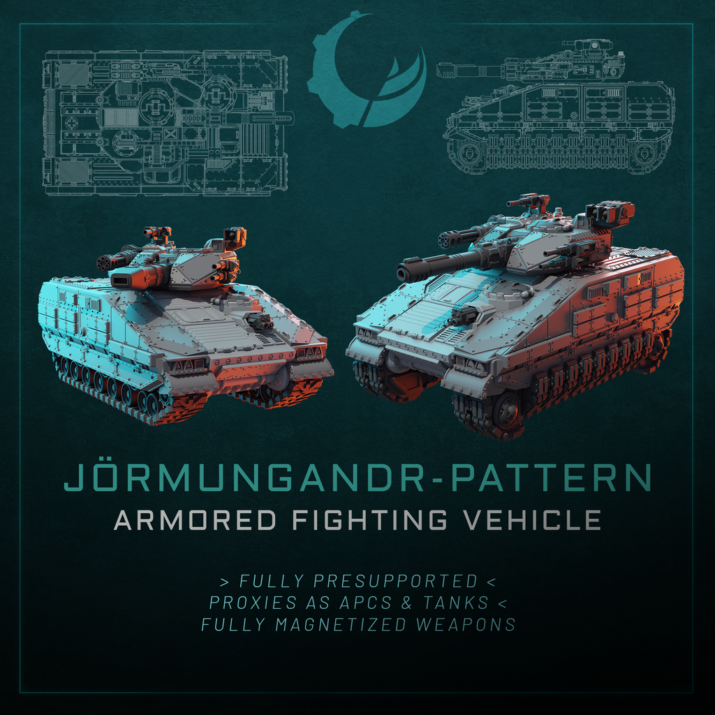 Jörmungandr-Pattern Armored Fighting Vehicle - Sci fi/Modern - Modular - Magnet Ready