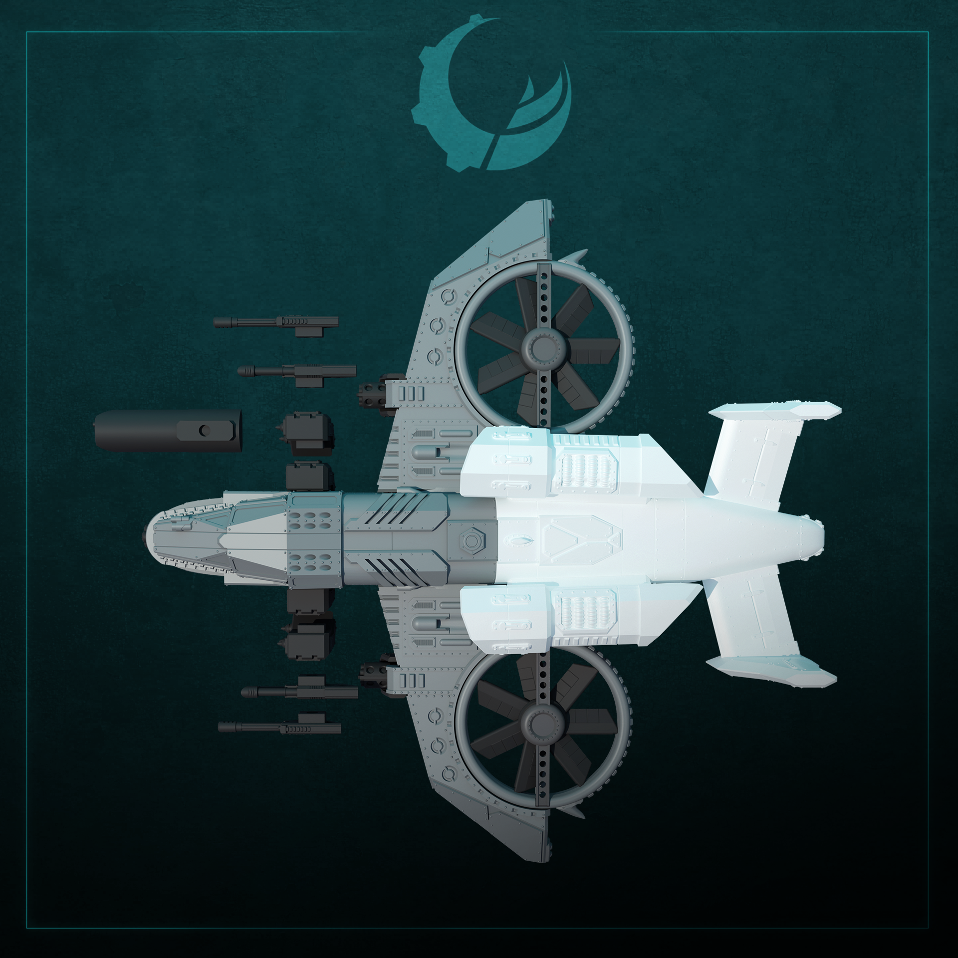 Raiju-Pattern Multi-Role Attack Aircraft - Sci fi/Modern - Modular - Magnet Ready