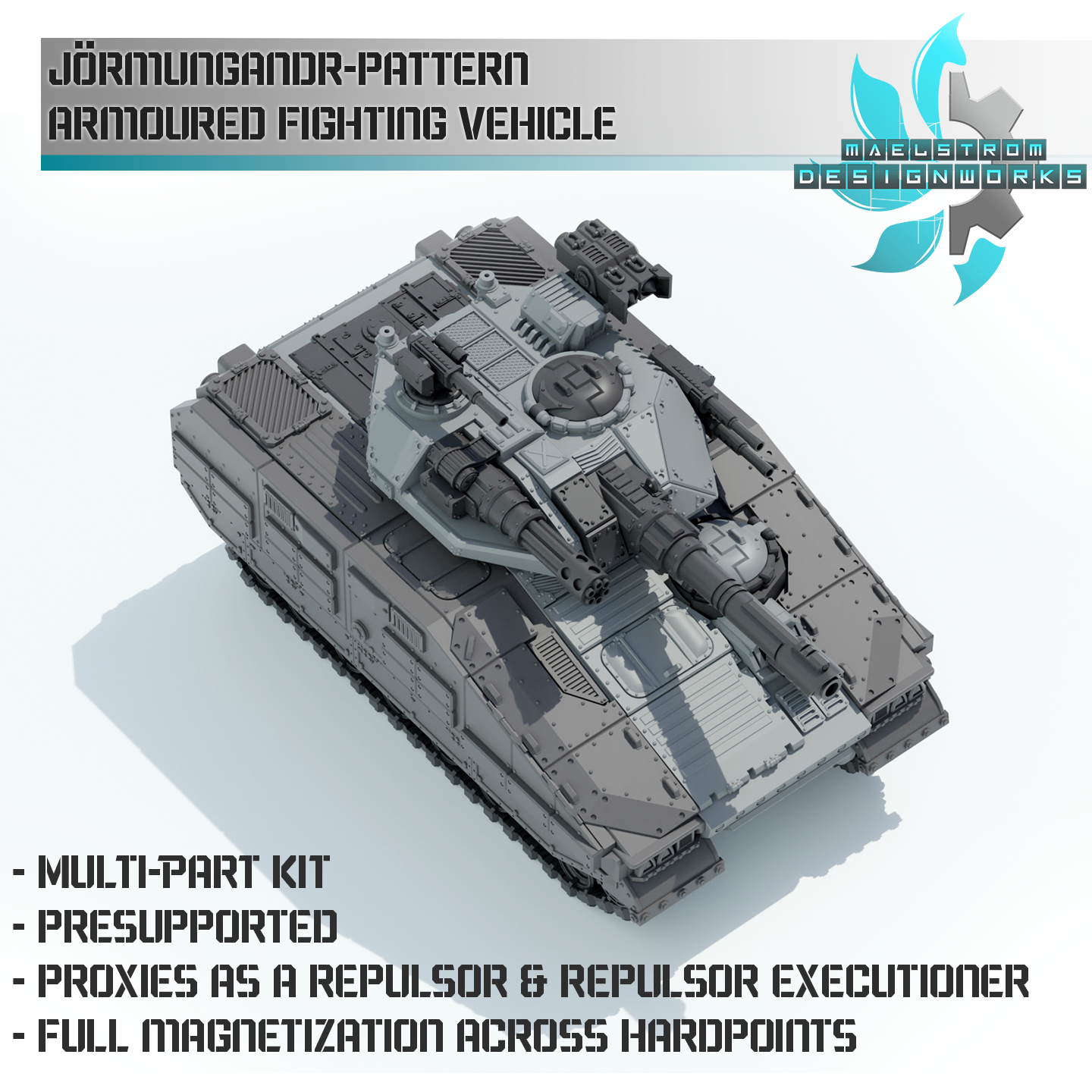 Jörmungandr-Pattern Armored Fighting Vehicle - Sci fi/Modern - Modular - Magnet Ready