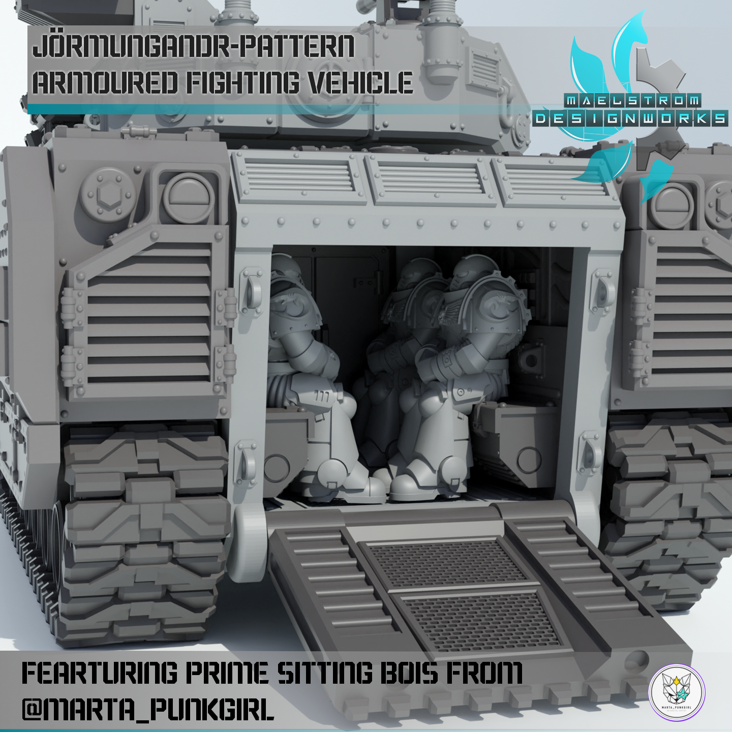 Jörmungandr-Pattern Armored Fighting Vehicle - Sci fi/Modern - Modular - Magnet Ready