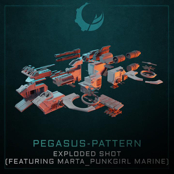 Pegasus-Pattern Heavy Gunship - Sci fi/Modern - Modular - Magnet Ready