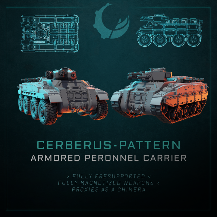 Cerberus-Pattern Armored Personnel Carrier - Sci fi/Modern - Modular - Magnet Ready
