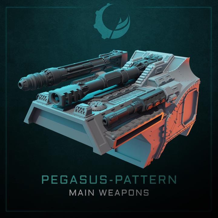 Pegasus-Pattern Heavy Gunship - Sci fi/Modern - Modular - Magnet Ready