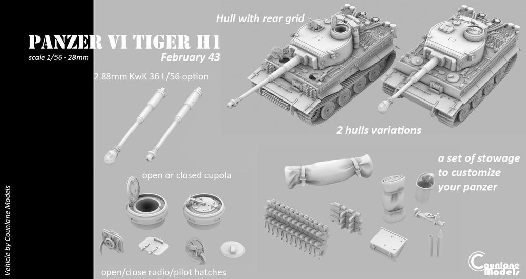 Tiger 1 H1 - February 1943 - Historical - WW2 - 1/56