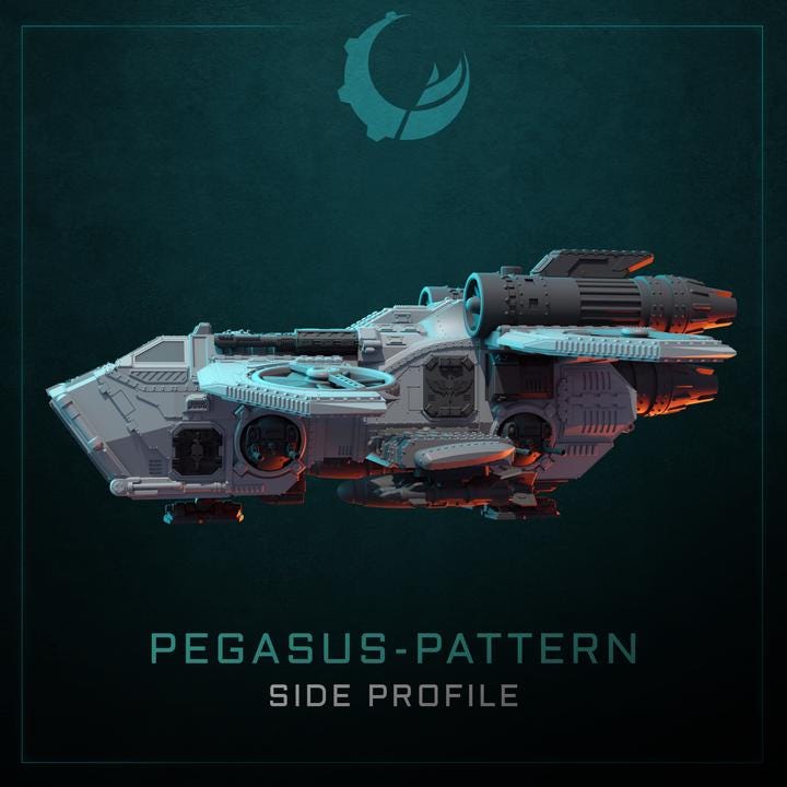 Pegasus-Pattern Heavy Gunship - Sci fi/Modern - Modular - Magnet Ready